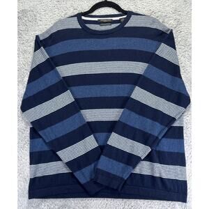 Impermeable Platinum XL Mens‎ Sweater Striped Cotton Cashmere Blue White Navy